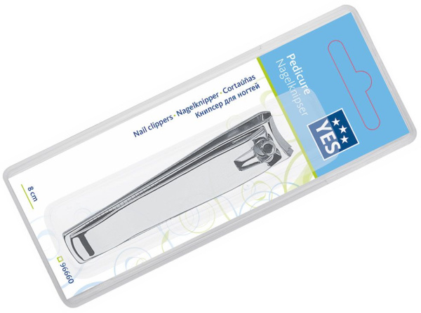 Фото Книпсер для ногтей YES 96660, серебристый, 8 см (Книпсеры для ногтей)