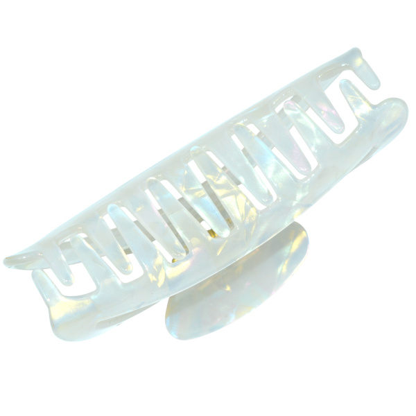 Фото Заколка-краб для волос Weisen WSRJ-839 Белый перламутр, средний, 10 см, 1 шт. (Заколки)