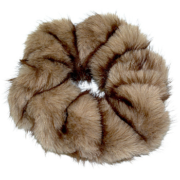 Резинка для волос Weisen WSCR-121 Темно-коричневая, меховая, 1 шт.