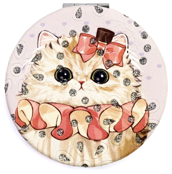 Фото Зеркало компактное Weisen WSPK-142-5 Котята, круглое, d 7 см (Зеркала карманные)