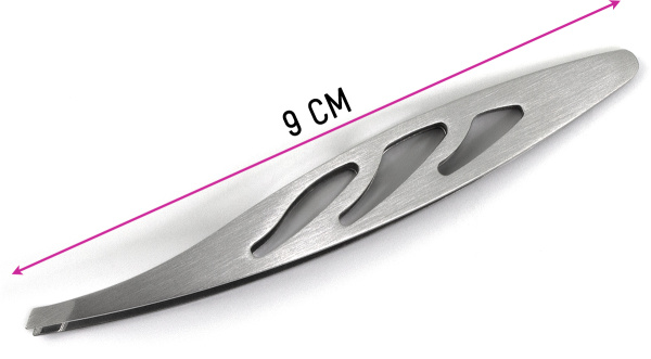 Фото Пинцет Weisen NGHM-010A Silver скошенный, изогнутый, 9 см (Пинцеты для бровей)