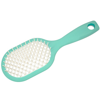 Расческа массажная Weisen WS-8586-LK-1 Бирюза продувная, с пластиковыми штифтами, овальная, 23,5 см