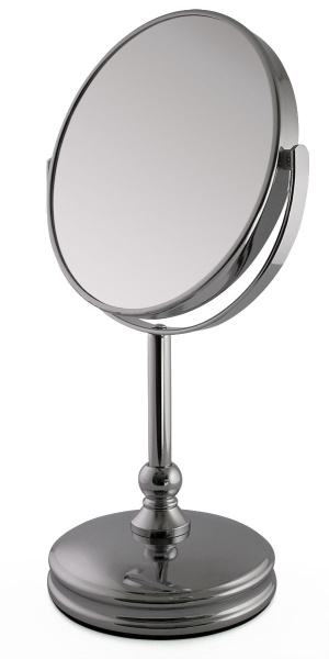 Фото Зеркало Weisen HIC-1059B Silver, настольное, 5X-увеличение, h 17 см. (Зеркала настольные)