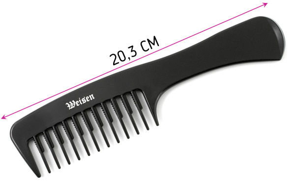 Фото Гребень Weisen ABS-12539 Black с ручкой, 20,3 см, черный (Гребни)