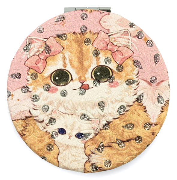 Фото Зеркало компактное Weisen WSPK-142-3 Котята, круглое, d 7 см (Зеркала карманные)