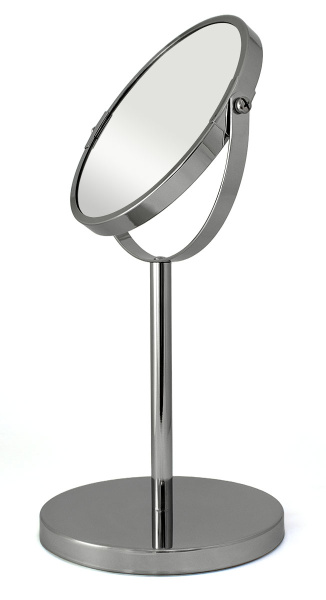 Фото Зеркало Weisen WS-104B-CHR настольное, хром, 2Х-увеличение, d15см, h 32,5 см (Зеркала настольные)