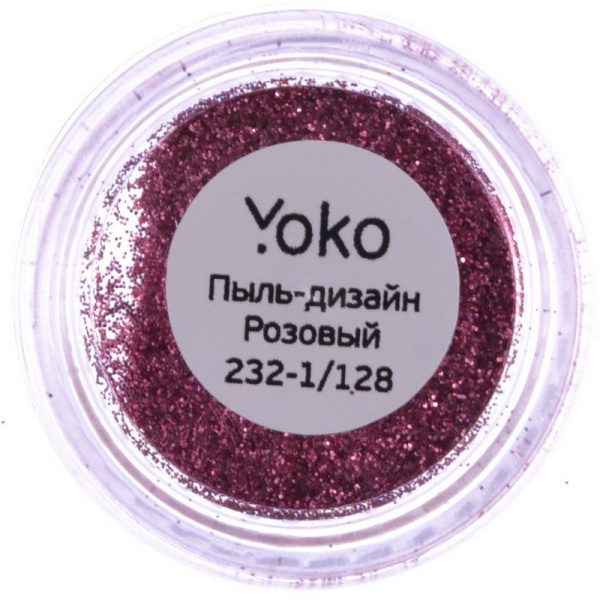 Фото Пыль для дизайна ногтей Y 232-1/128, розовый (Пыль для дизайна ногтей)