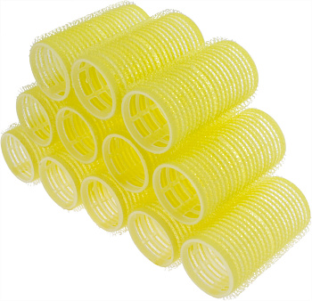 Бигуди-липучки Weisen 199264, 32х63 мм, желтые, 12 шт.