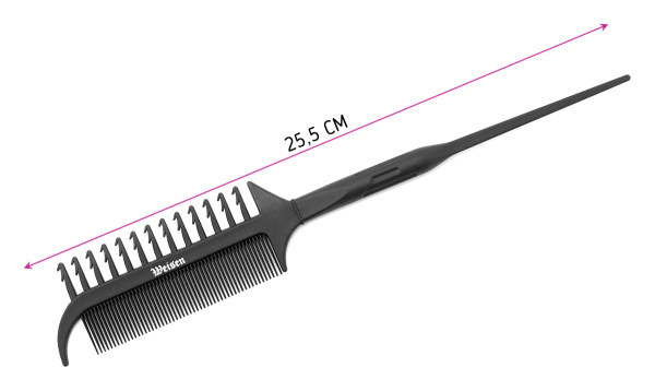 Фото Гребень Weisen CB992 для мелирования, карбоновый, 25,5 см, черный (Гребни)