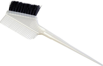 Кисть для окрашивания Dewal JPP142L с расческой и черно/белой щетиной узкая, 55 мм