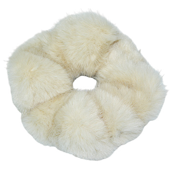 Резинка для волос Weisen WSCR-121 Слоновая кость, меховая, 1 шт.