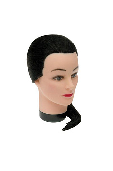 Голова учебная Dewal M-4151L-401 брюнетка натуральные волосы, 45-50 см