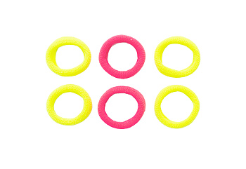 Резинки для волос Weisen WS-88AA-5 NEON mini, желтый/фуксия, 6 шт.