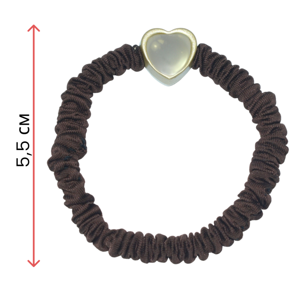 Фото Резинки для волос Weisen WSCR-406 Сердце, темно-коричневые, 2 шт. (Резинки)