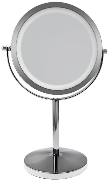 Фото Зеркало косметическое Weisen BIC-1123-H, настольное с подсветкой, 2Х-увеличение, d 17 см, h 33 см (Зеркала с подсветкой)