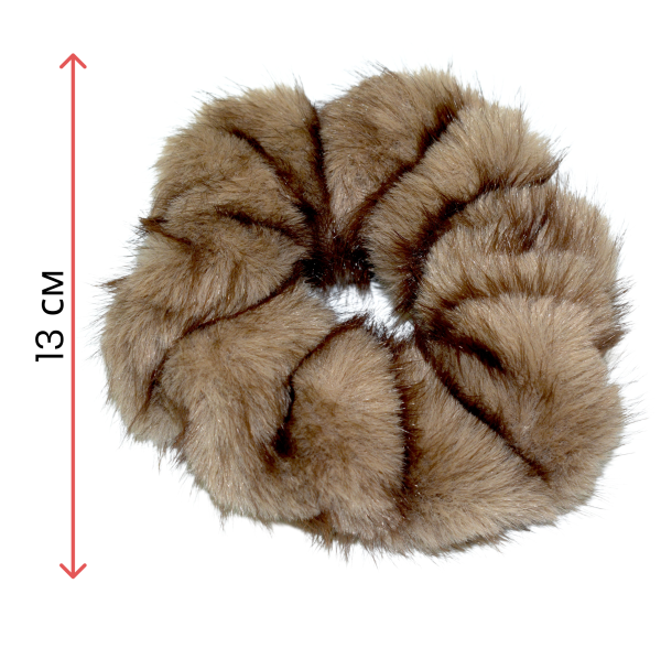 Фото Резинка для волос Weisen WSCR-121 Темно-коричневая, меховая, 1 шт. (Резинки)