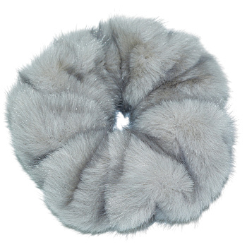 Резинка для волос Weisen WSCR-121 Серая, меховая, 1 шт.