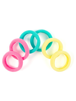 Резинки для волос Weisen WS-2446-1-23 Mix mini, бирюзовый/желтый/розовый, 6 шт.