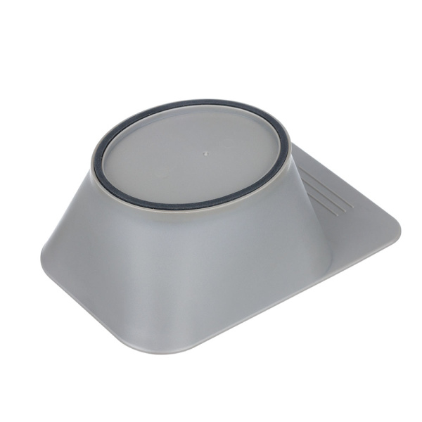 Фото Чаша для краски DEWAL T-24grey, серая, с ручкой, с прорезиненной вставкой на дне, 280 мл (Чаши для окрашивания)