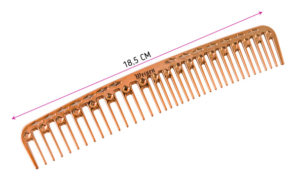 Фото Гребень Weisen CB124-GOLD комбинированный, с редкими зубцами, 19 см, красное золото (Гребни)