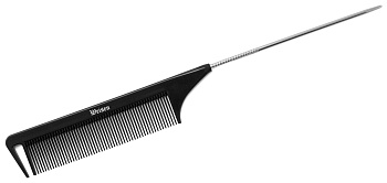 Гребень Weisen ABS-71039 Black с металлическим хвостиком и с разделителем, 23,5 см, черный
