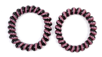 Резинки для волос Weisen WSKG-298-23D-4 DUO, пружинки, черный-пурпурный, 2 шт.
