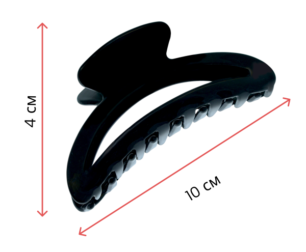 Фото Заколка-краб для волос Weisen WSRJ-839 Черный, средний, 10 см, 1 шт. (Заколки)