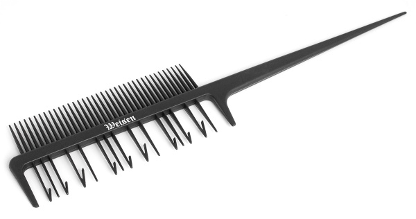 Фото Гребень Weisen CB994 для мелирования, двухсторонний, карбоновый, 22,5 см, черный (Гребни)