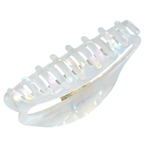 Фото Заколка-краб для волос Weisen WSRJ-838 Белый перламутр, средний, 10 см, 1 шт. (Заколки)