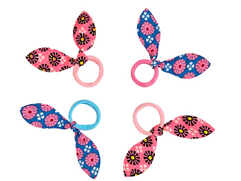 Резинки для волос Weisen WS-104AA-1, голубой/розовый, 4 шт.