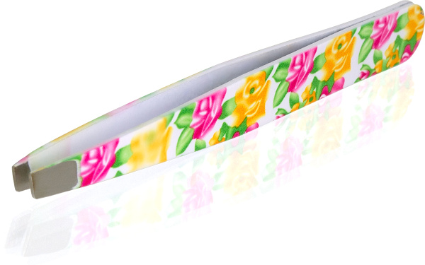 Фото Пинцет для бровей Weisen RRK-985 скошенный, разноцветный, 9,5 см (Пинцеты для бровей)