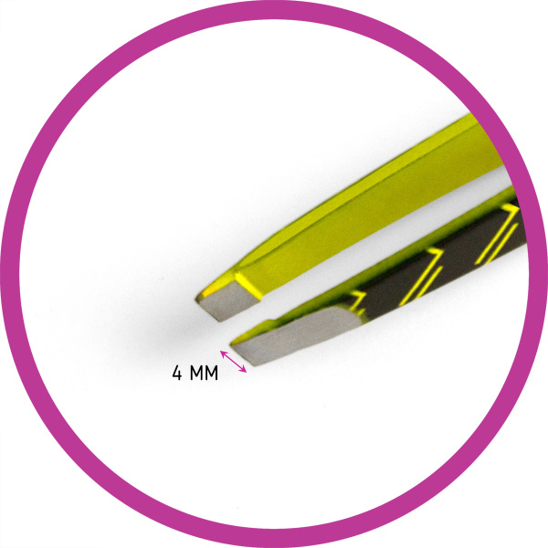 Фото Пинцет для бровей Weisen RRK-701Yellow скошенный, 9,5 см (Пинцеты для бровей)