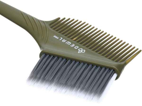 Фото Кисть для окрашивания DEWAL JB43green с прямой щетиной разной длины, 55 мм, зеленая (Кисти для окрашивания волос)