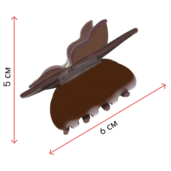 Фото Заколка-краб для волос Weisen WSRJ-843 Мокко, серия Бабочка, 1 шт. (Заколки)