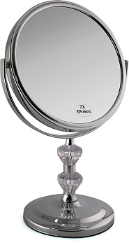 Зеркало Weisen BIC-1066A-1 Silver настольное среднее, 2 кристалла , 7Х-увеличение, h 17 см.