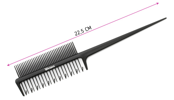 Фото Гребень Weisen CB995 для окрашивания, двухсторонний, карбоновый, 22,5 см, черный (Гребни)