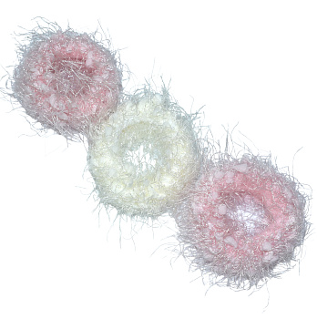 Резинки для волос Weisen WSCR-112 Ваниль/Розовый, букле, 3 шт.