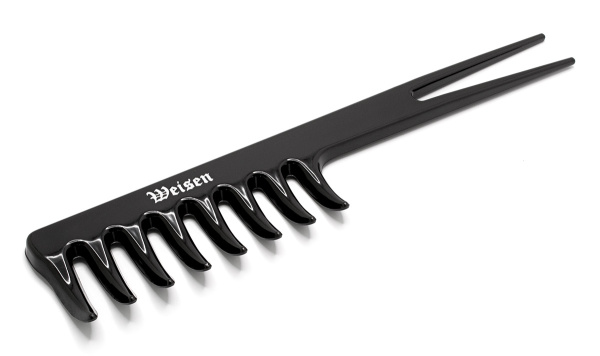 Фото Гребень Weisen ABS-29139 Black с разделителем Ласточкин хвост, 19 см, черный (Гребни)