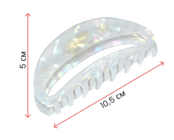 Фото Заколка-краб для волос Weisen WSRJ-838 Белый перламутр, средний, 10 см, 1 шт. (Заколки)