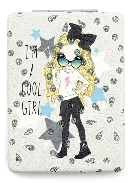 Фото Зеркало компактное Weisen WSPK-140-6 Girls, прямоугольное, 8,5х6,2 см (Зеркала карманные)