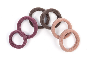 Резинки для волос Weisen WS-2446-1-10 Mix mini, коричневый/мокко/бордо, 6 шт.