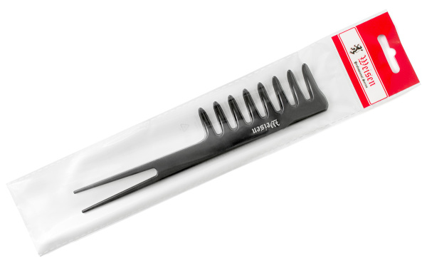 Фото Гребень Weisen ABS-29139 Black с разделителем Ласточкин хвост, 19 см, черный (Гребни)