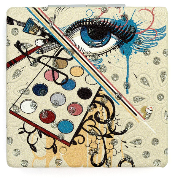 Фото Зеркало компактное Weisen WSPK-137-6 Beauty time, квадратное, 7,2х7,2 см (Зеркала карманные)