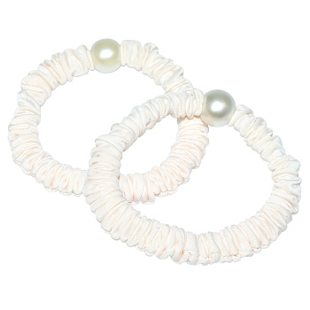 Резинки для волос Weisen WSRJ-1245-5 с жемчужиной, молочные, 2 шт.