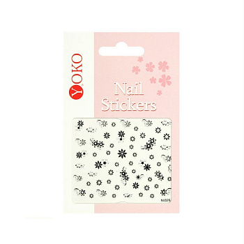 Украшение для дизайна ногтей Yoko Y NB 025 B, стразы черные