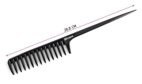 Фото Гребень Weisen ABS-70839 Black с пластиковым хвостиком, 29 см, черный (Гребни)