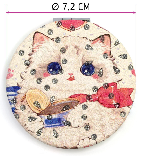 Фото Зеркало компактное Weisen WSPK-142-2 Котята, круглое, d 7 см (Зеркала карманные)