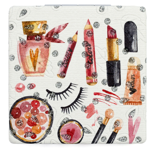 Фото Зеркало компактное Weisen WSPK-144-2 Make-up, квадратное, 7,2х7,2 см (Зеркала карманные)