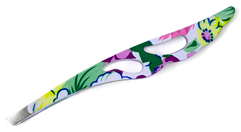 Пинцет для бровей Weisen RRK-983 скошенный, 9 см, мультиколор