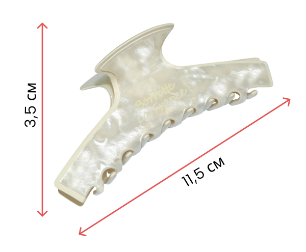 Фото Заколка-краб для волос Weisen WSRJ-884 Белый перламутр, средний, 11,5 см, 1 шт. (Заколки)